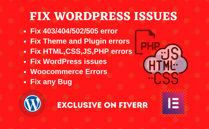 Gig Preview - Fix any kind of wordpress issues or errors or bugs or problems