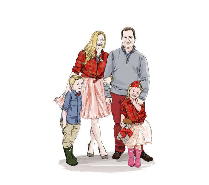 Gig Preview - Draw colorful digital portraits of your family