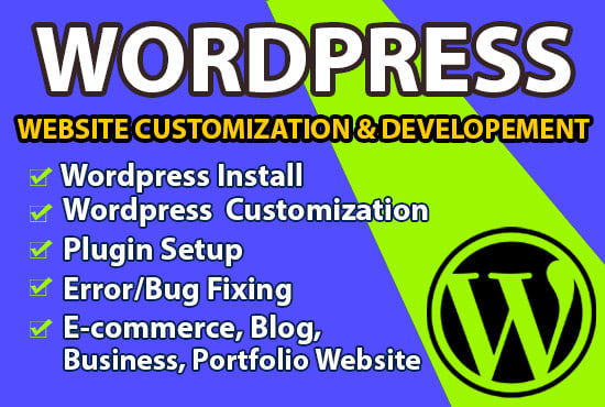 Gig Preview - Create wordpress website with customization and bug fix