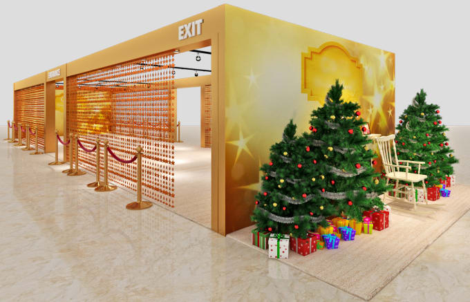 Gig Preview - Design 3d trade booth, exhibition stand, stall, both, kiosk