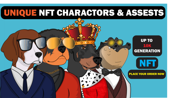 Gig Preview - Draw custom nft character with accessories and generate 10k