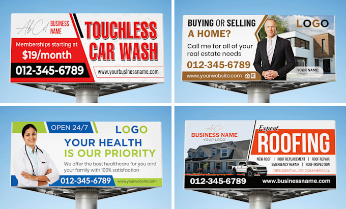 Gig Preview - Design billboard, yard sign, rollup, for real estate, medical, car wash, roofing