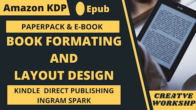 Gig Preview - Do kdp formatting, paperback, epub, ebook and print layout design