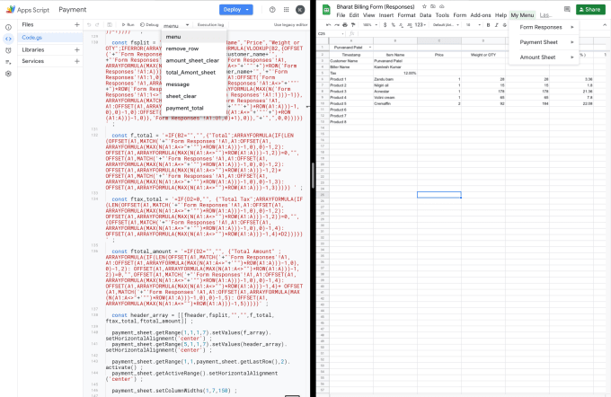 Gig Preview - Write app script which convert google sheet into form