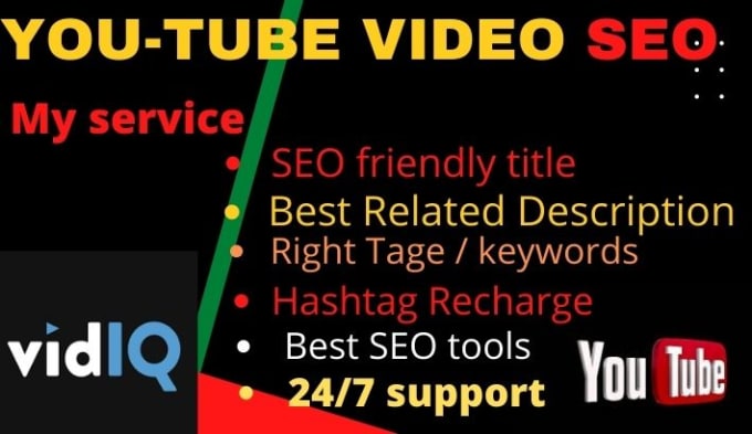 Gig Preview - Do youtube video SEO and channel manager specialist