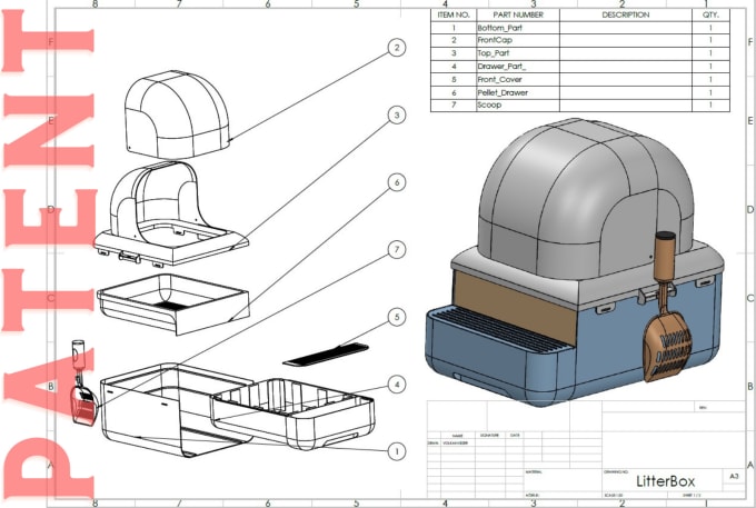 Gig Preview - Draw your invent patent product 3d models and 2d drawings