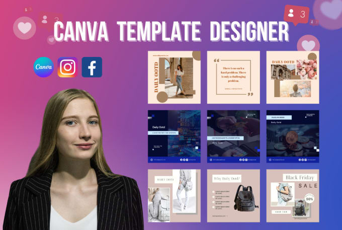 Gig Preview - Design canva instagram templates for post and stories