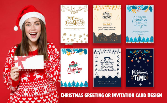 Gig Preview - Design christmas greetings or invitation cards for the new year holiday party