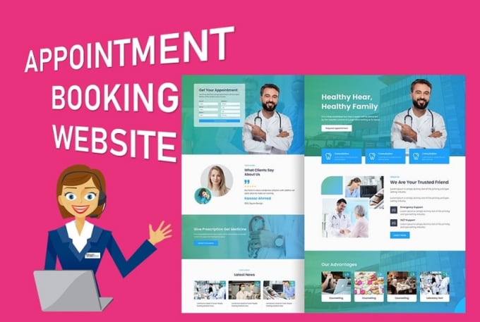 Gig Preview - Design medical appointment or appointment booking website