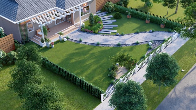 Gig Preview - Create your front yard, backyard, garden,swimming pool and landscape design