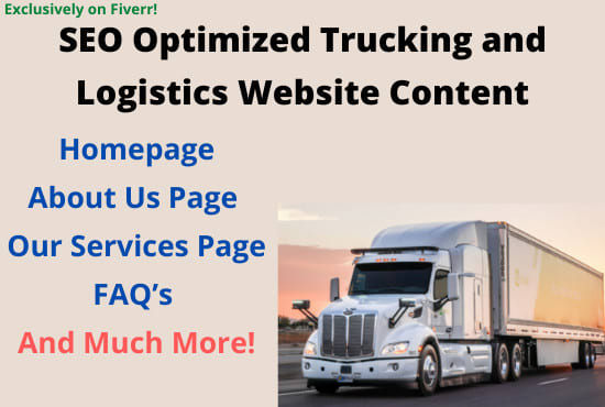 Gig Preview - Write content for your trucking and logistics website