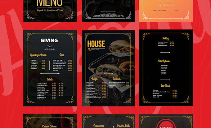 Gig Preview - Design a restaurant menu for you