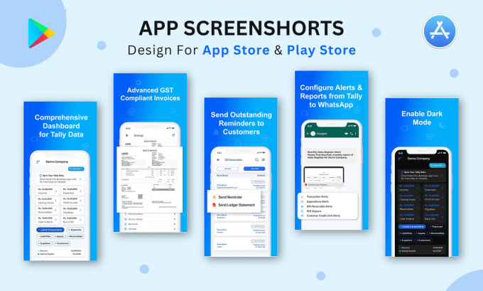 Gig Preview - Design attractive app screenshots for play store, app store