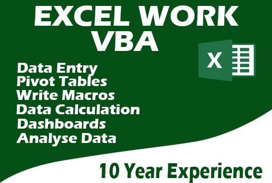 Bestseller - do excel work vba,excel data entry fast