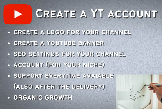 Gig Preview - Create logo banner and set seo settings for your yt channel