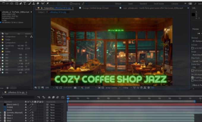 Gig Preview - Make coffee shop jazz music cozy rain video relaxing video