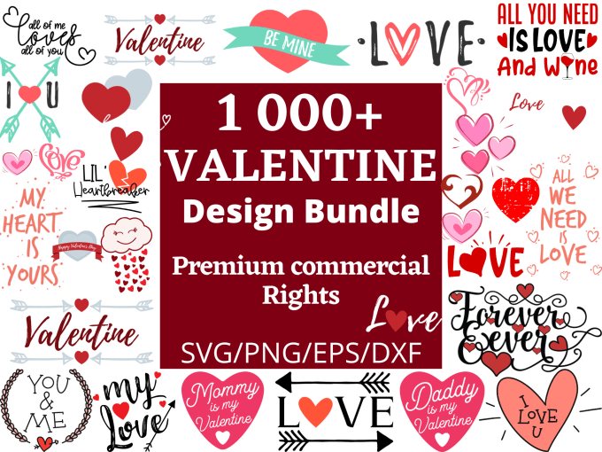 Gig Preview - Send romantic 1000designs for love, valentine, svg, png,