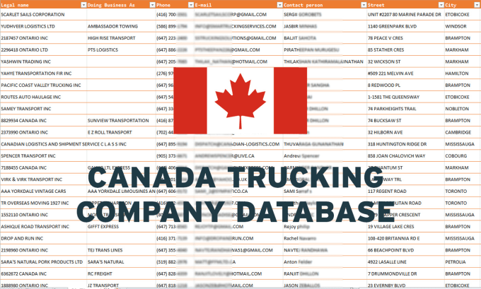 Gig Preview - Give canada trucking company leads