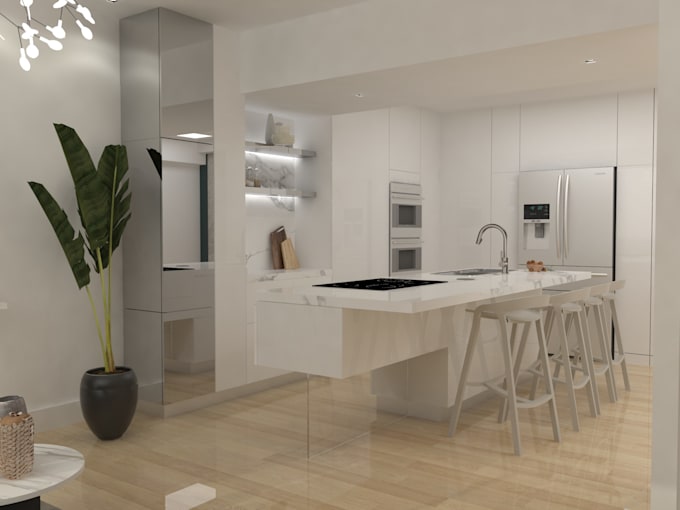 Gig Preview - Do a high quality bathroom or kitchen 3d visualization