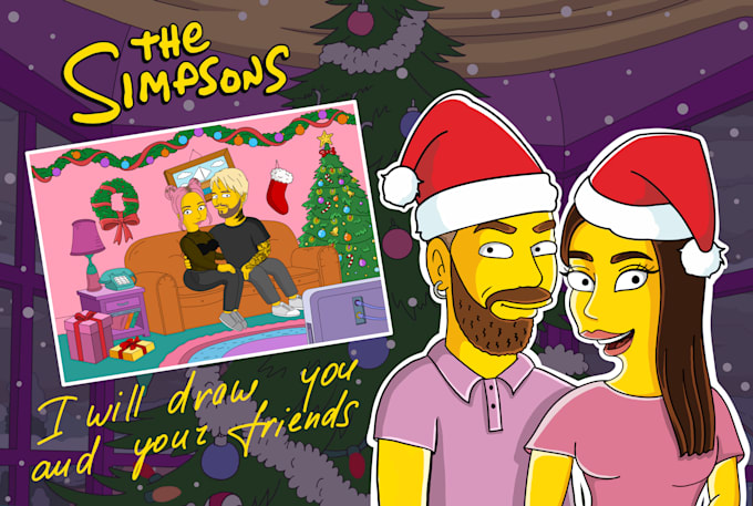 Gig Preview - Drawning simpsonized christmas portrait