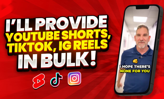 Gig Preview - Provide engaging youtube shorts in bulk