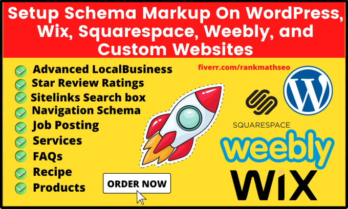 Gig Preview - Setup schema markup google rich snippet structured data on wordpress and wix