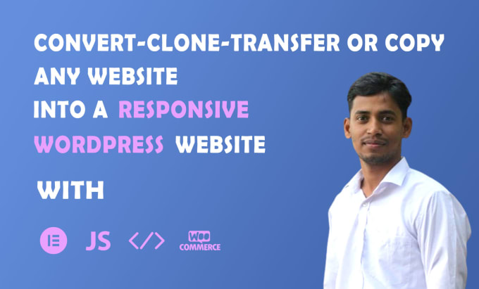 Gig Preview - Convert, clone, transfer or copy any website into a responsive wordpress website