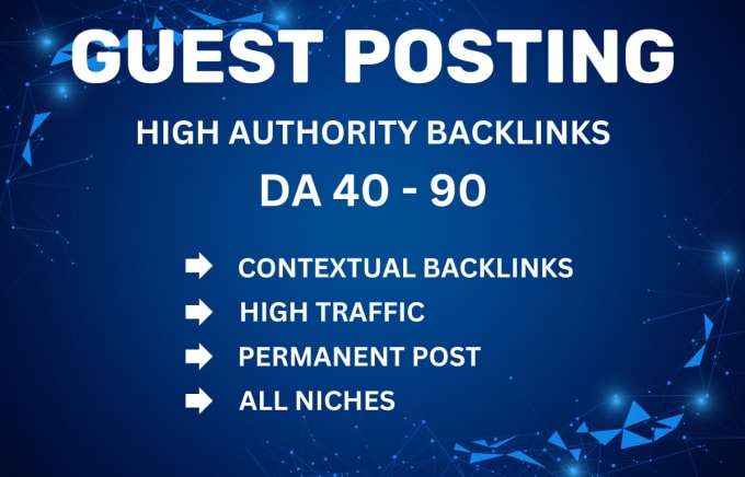 Gig Preview - Do guest post on high da sites with dofollow seo backlinks