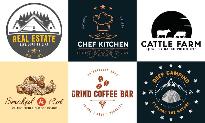 Gig Preview - Design a unique vintage retro logo for your business