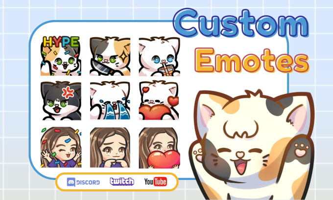 Gig Preview - Create cute custom emotes for twitch and discord