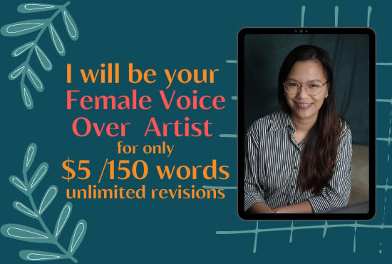 Gig Preview - Be your female voice over artist in english tagalog