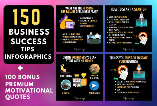 Gig Preview - Design instagram infographics on business success tips