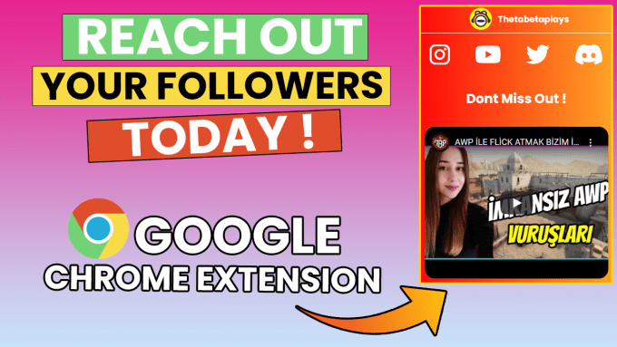 Gig Preview - Make a chrome extension for your followers reaching you quickly