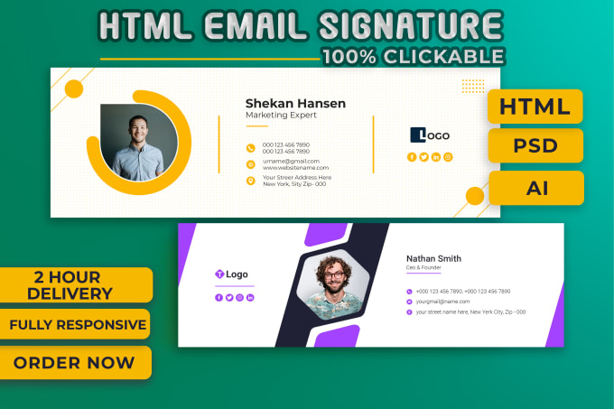 Gig Preview - Create html email signature, clickable email signature