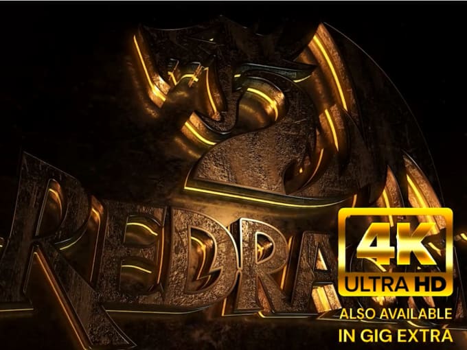 Gig Preview - Create grunge gold metallic neon glow powerful 3d logo intro animation