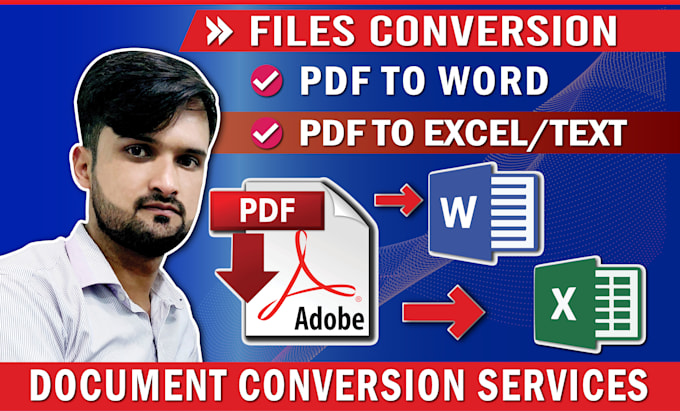 Gig Preview - Convert PDF to word, PDF to excel in 1 hour