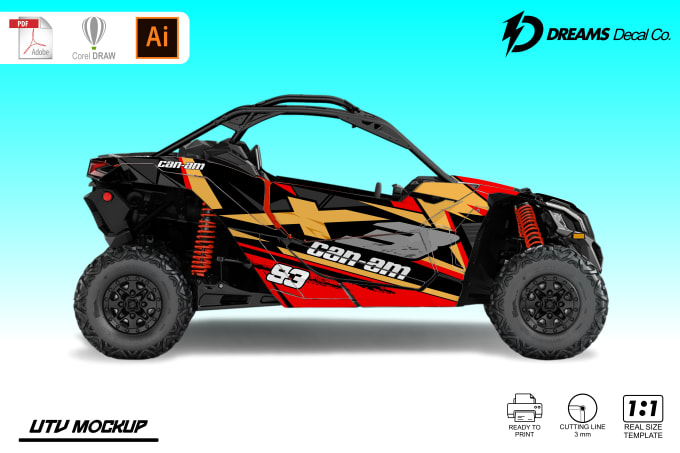 Gig Preview - Custom wrap decal design for your utv