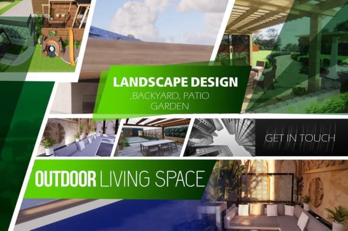 Gig Preview - Design your , backyard, garden, patio, terrace 3d realistic landscape