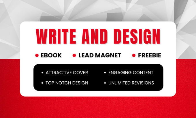 Gig Preview - Write and design lead magnet, ebook and freebie