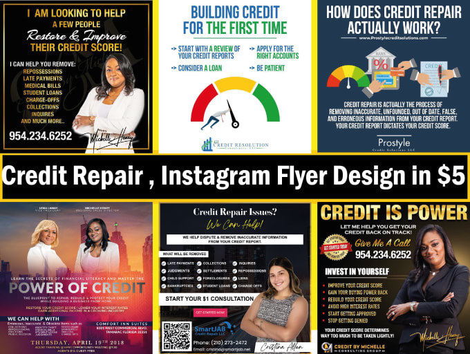 Gig Preview - Design credit repair instagram flyer design