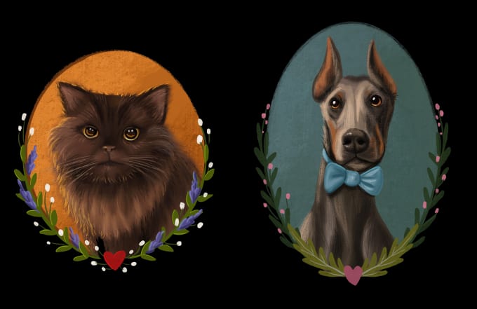 Gig Preview - Illustrate portraits of family and pets