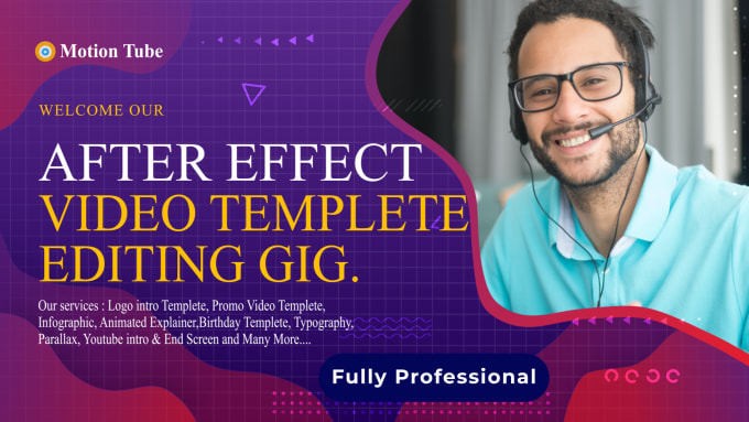 Gig Preview - Edit after effects motion graphics video template for you