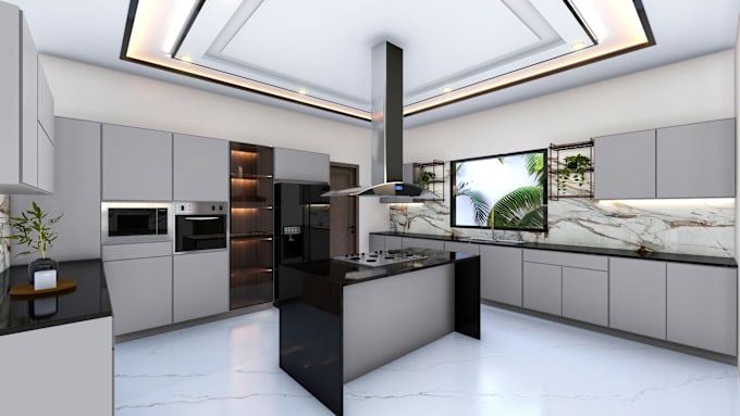 Bestseller - do interior design and 3d render of modren kitchen