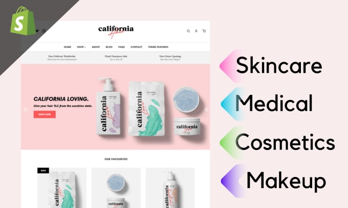 Gig Preview - Create shopify skincare, clinic, medical, wellness, dental and health store