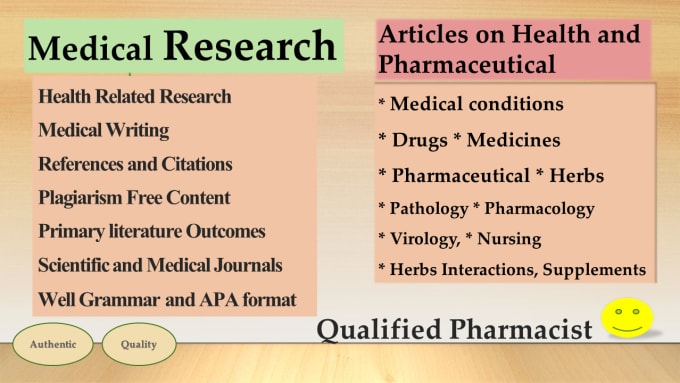 Gig Preview - Summarize medical research studies or do critics on a study