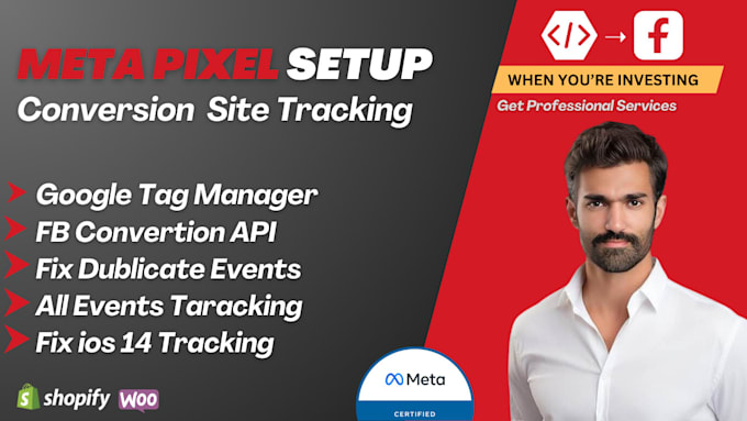 Gig Preview - Setup meta pixel, facebook conversion API shopify, fix pixel, ga4, GTM