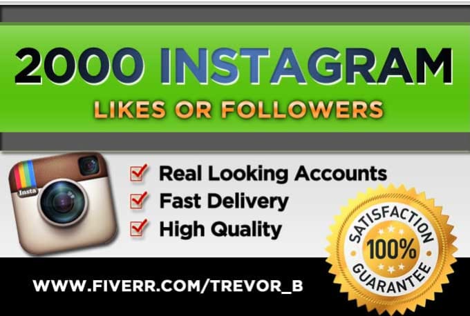 Send 2000 Instagram Followers Or Likes By Trevor B