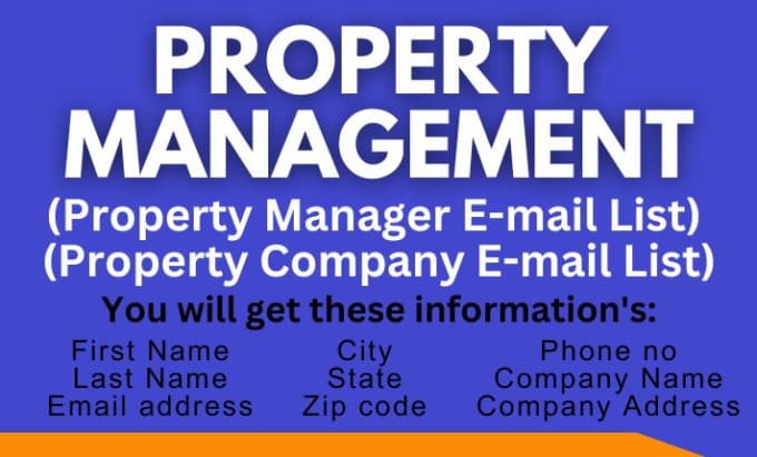 Gig Preview - Collect property manager email and company email list