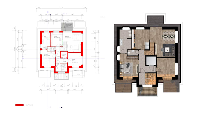 Gig Preview - Draw 2d architectural floor plan