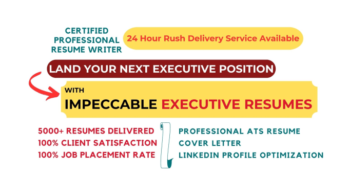 Gig Preview - Provide executive resume writing services for vps, ceos, and coos